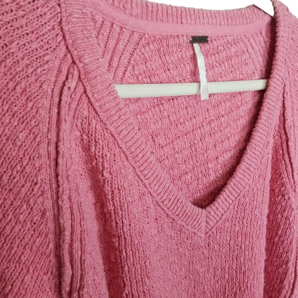 Free People Womens West Coast Pullover V-Neck Sweater XS Oversized Slouchy Boho - Picture 6 of 9